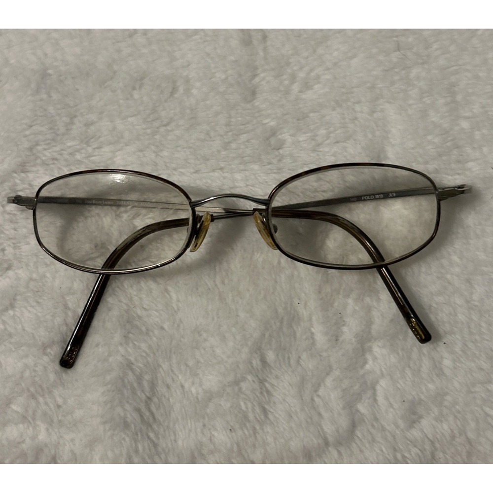 VTG Polo Ralph Lauren 1813 JL9 Eyeglasses Frames Brown Metal Oval 140